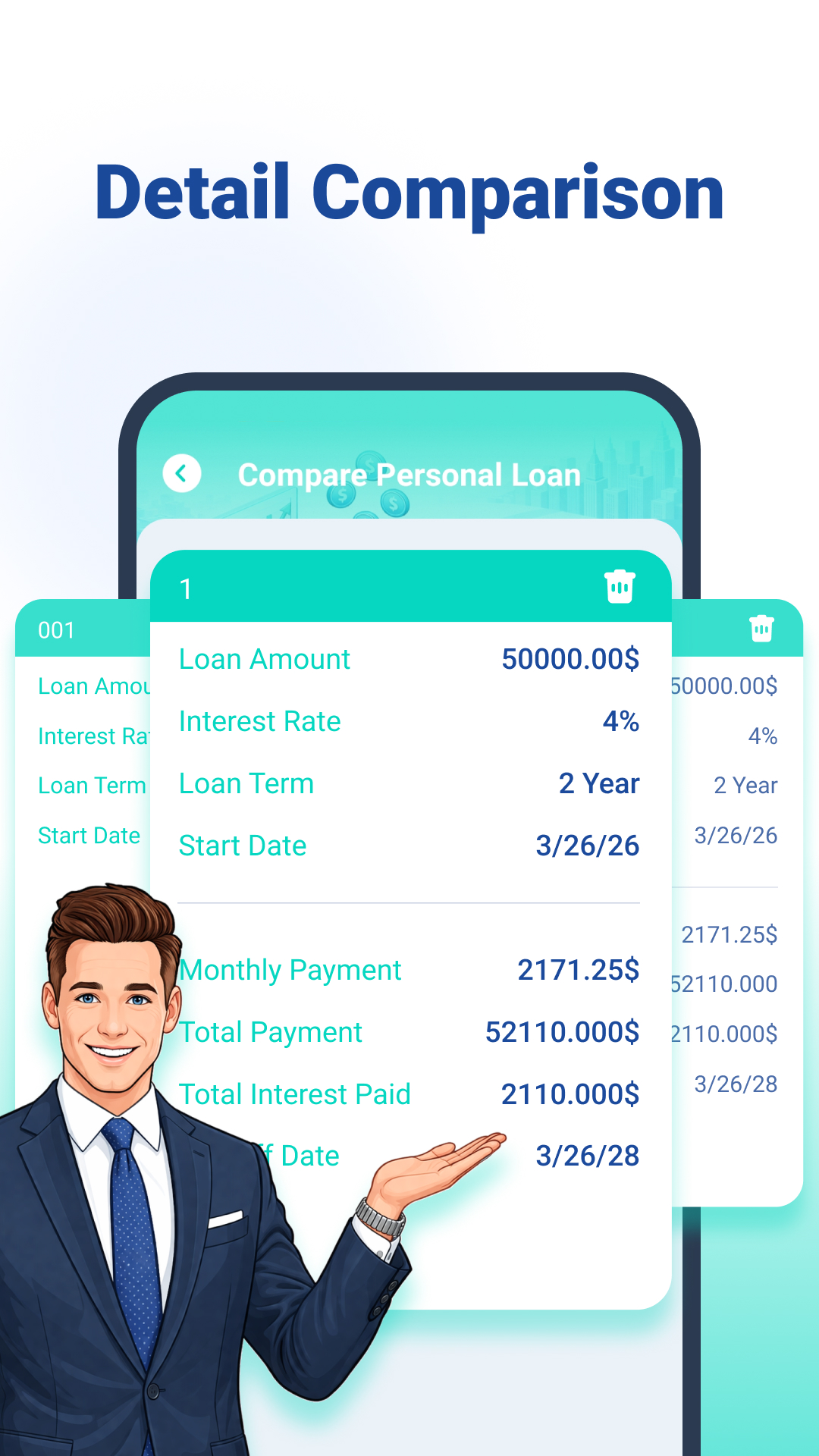 Pure Loan Calc app screen